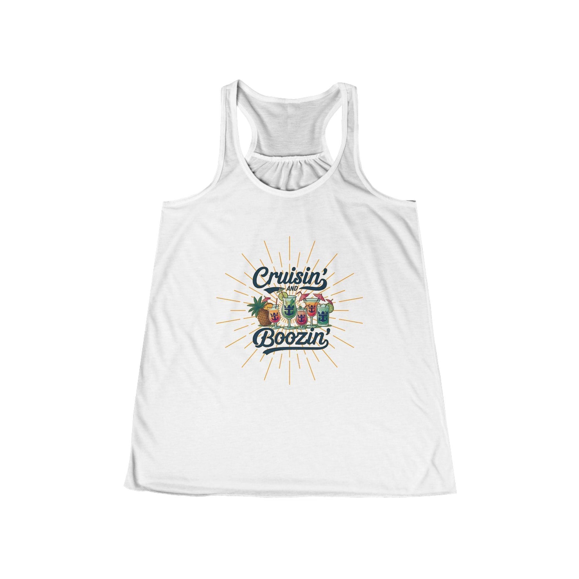 Cruisin' & Boozin' 🍹☀️ Women's Flowy Racerback Tank - Personalizable - Whippie's
