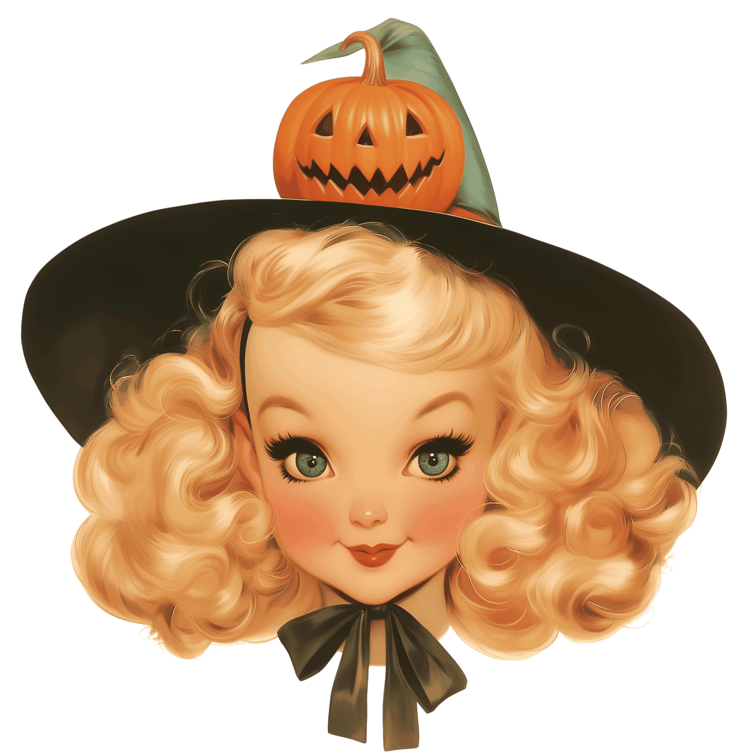 Enchanting Vintage Vibes: Blonde Witch V-neck T-shirt - Whippie's