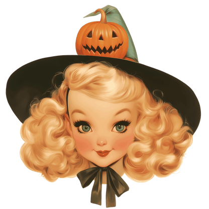 Enchanting Vintage Vibes: Blonde Witch V-neck T-shirt - Whippie's
