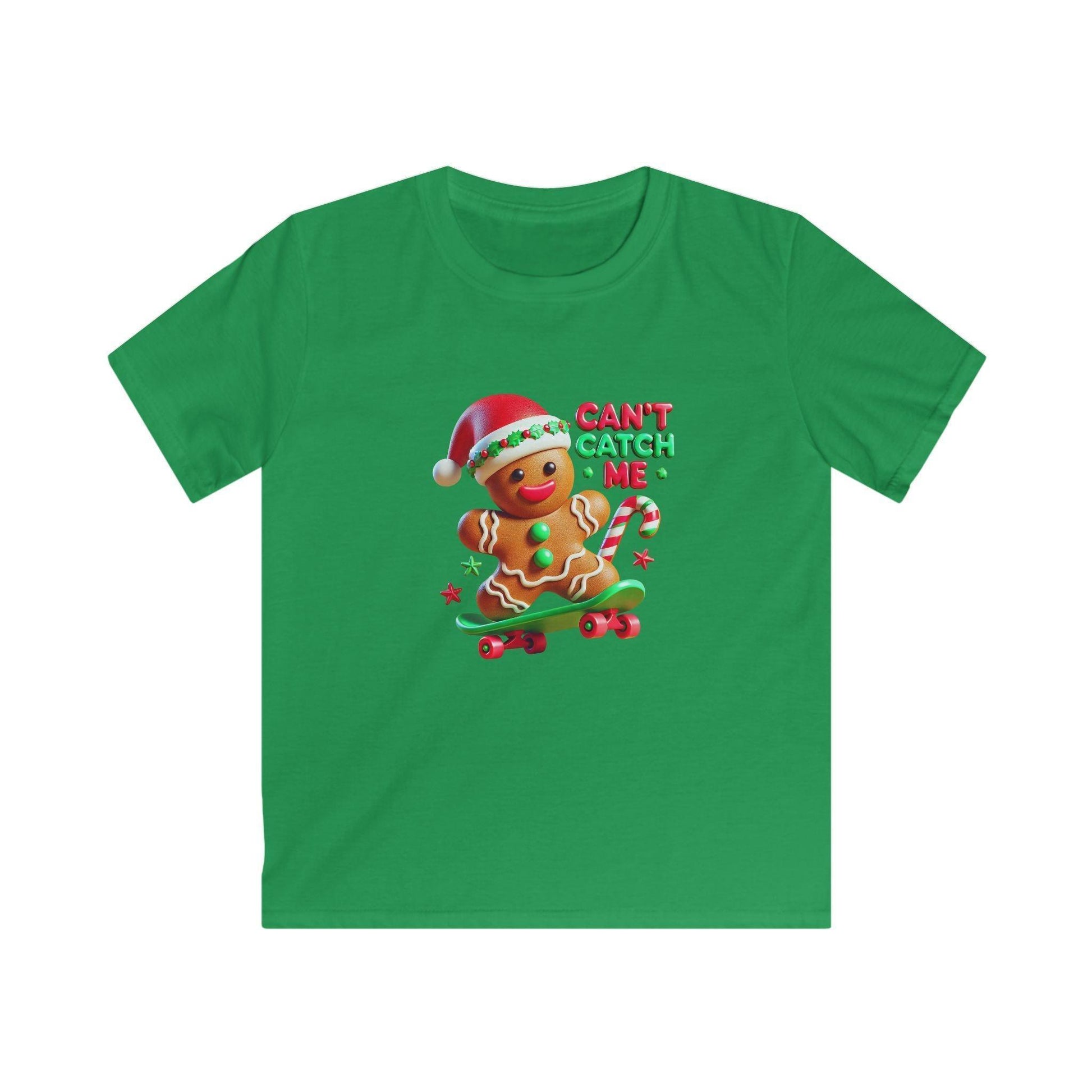 Can't Catch Me! Kids' Tee Gingerbread Man on a Skateboard 🛹💨 - Whippie's