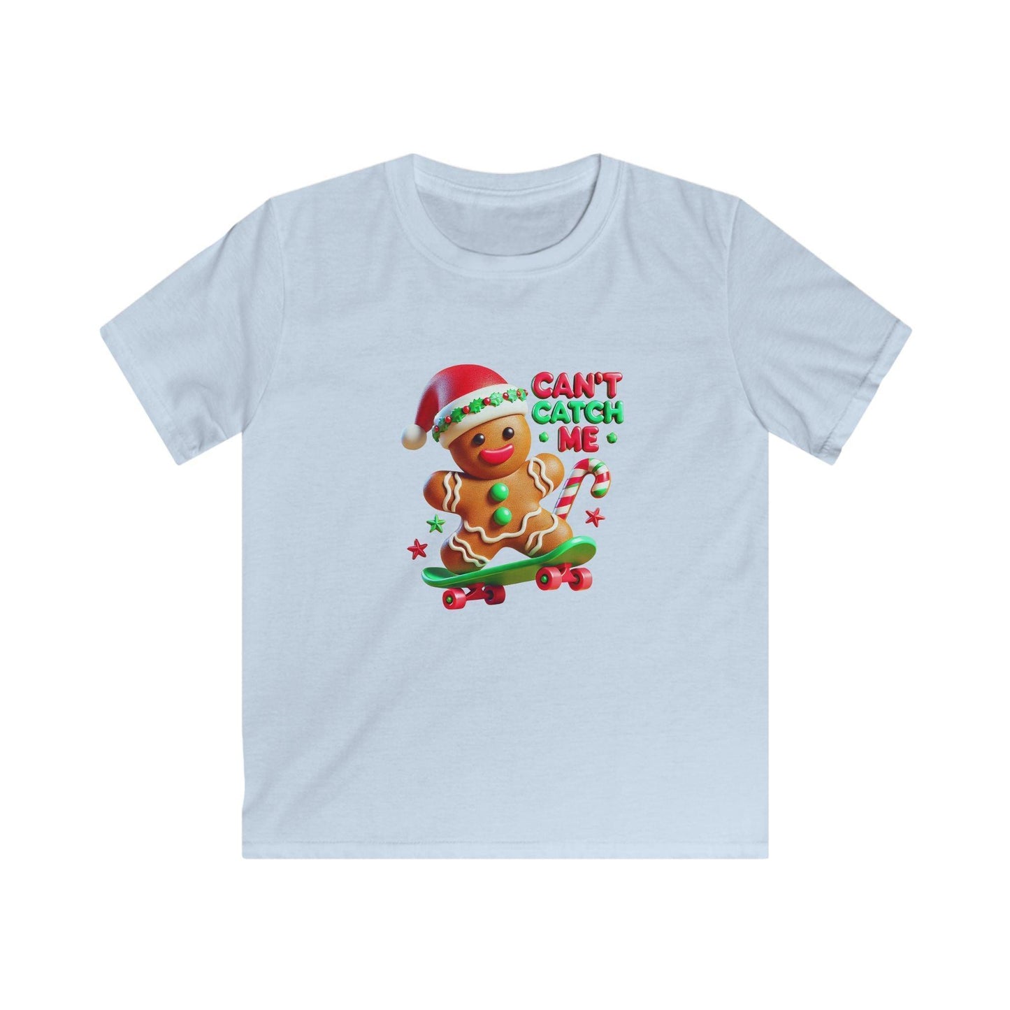 Can't Catch Me! Kids' Tee Gingerbread Man on a Skateboard 🛹💨 - Whippie's