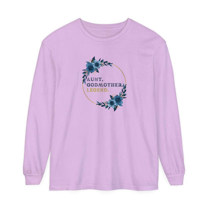 💐 Aunt. Godmother. Legend. Unisex Garment-Dyed Long Sleeve T-Shirt 👑 - Whippie's