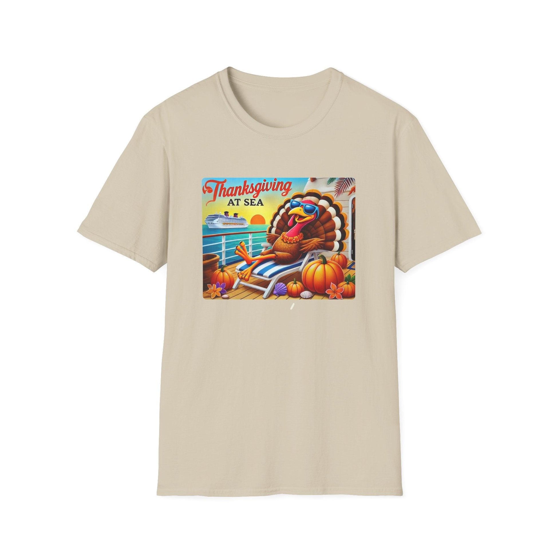 Turkey on Vacation - Gobble 'til You Wobble on the Open Seas! 🦃🚢 Unisex T-Shirt 🍂 - Whippie's