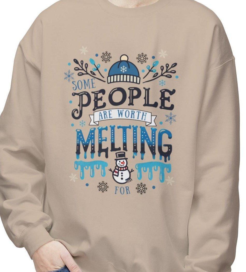 ☃️ Some People are Worth Melting For ❤️ Unisex Fleece Sweatshirt ✨ - Whippie's