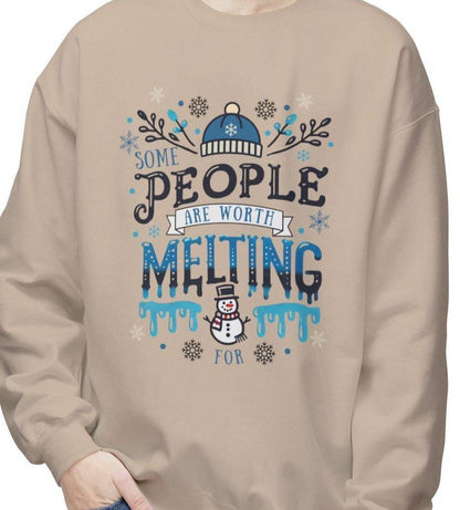 ☃️ Some People are Worth Melting For ❤️ Unisex Fleece Sweatshirt ✨ - Whippie's
