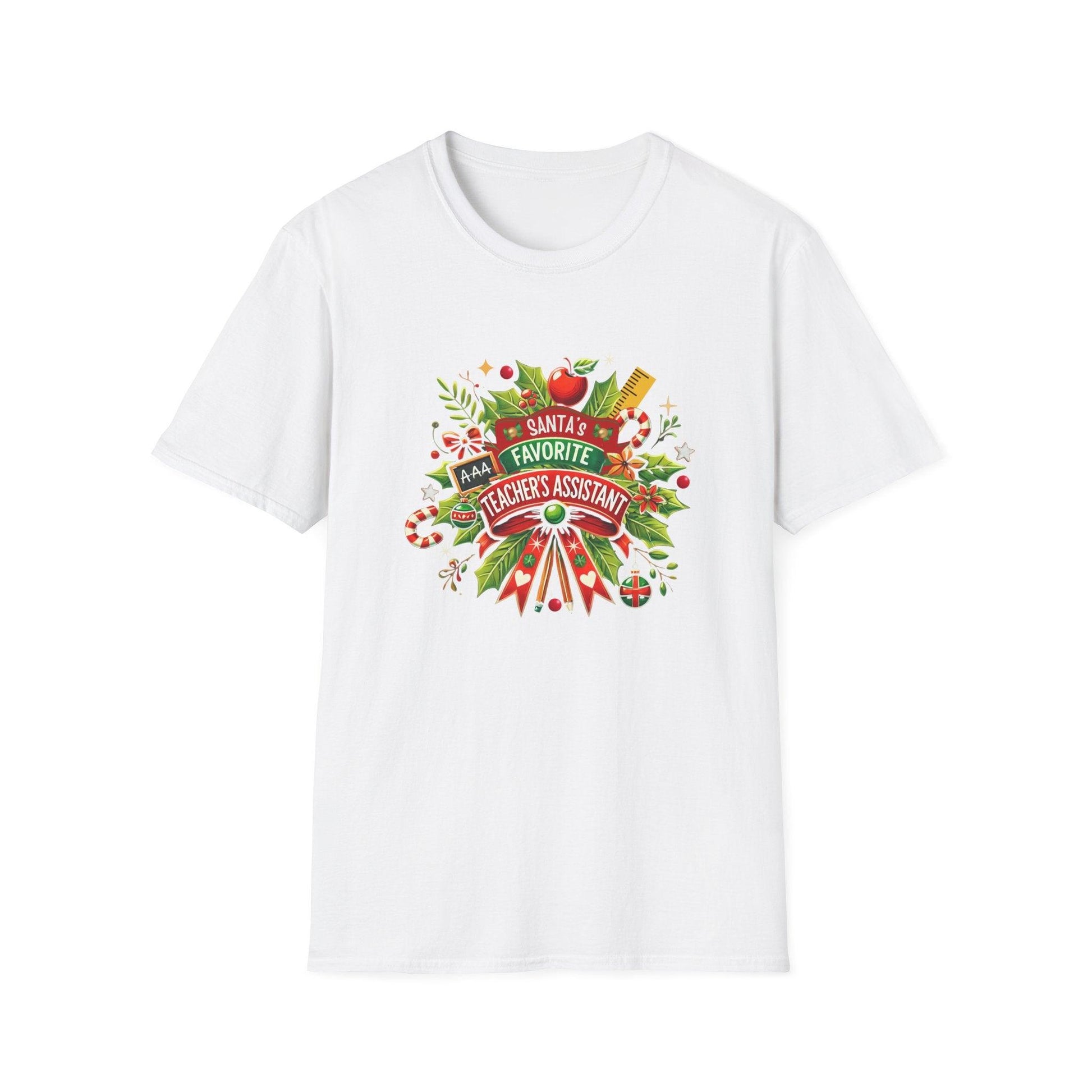 Santa's Favorite Teacher's Assistant - Spreading Holiday Cheer in the Classroom! 🎅🎄 Unisex Tee 🍎🎅 - Whippie's
