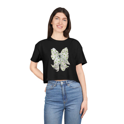 Shamrock Hearts Women's Cropped Tee - Spread the Luck and Love! - Whippie's