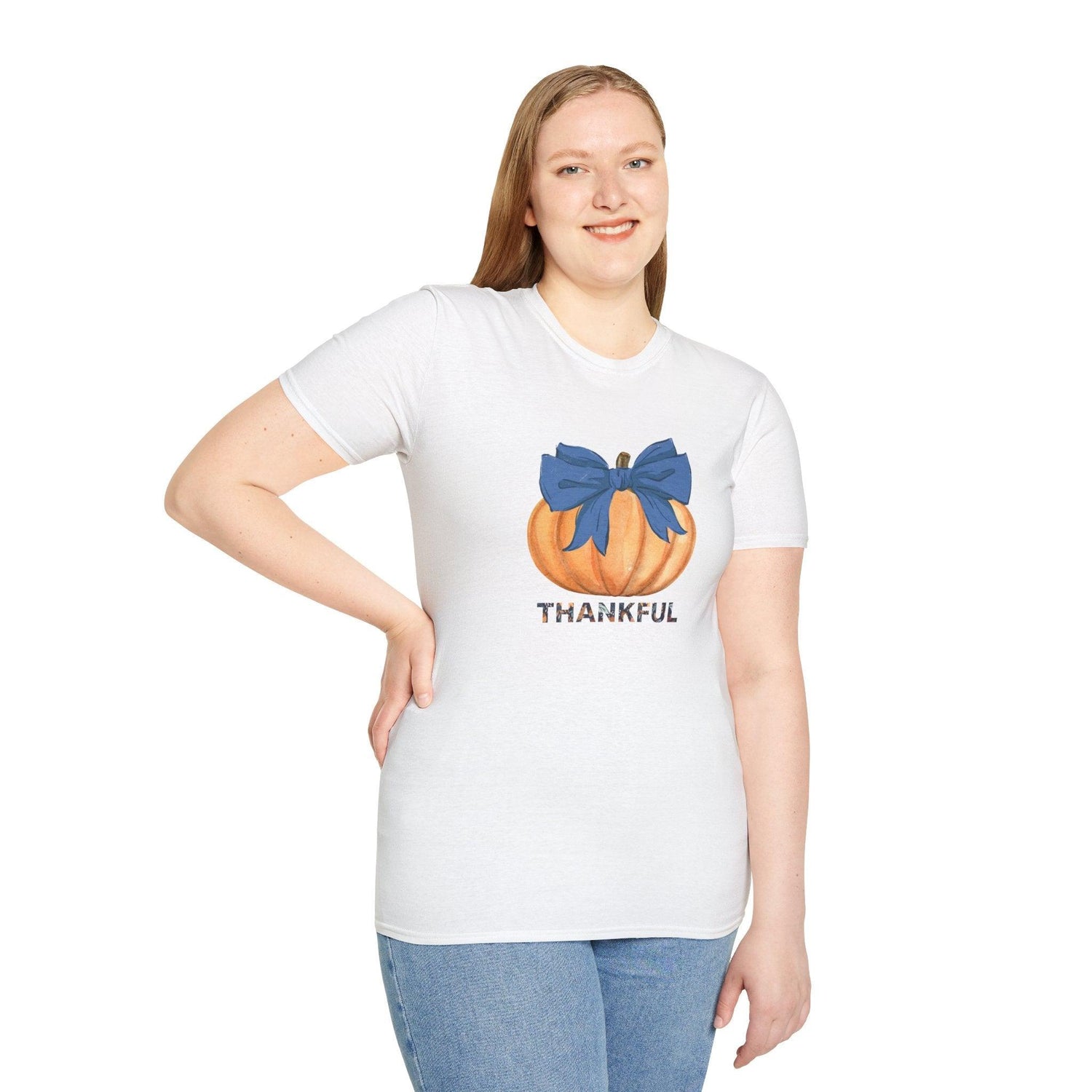 Thankful Pumpkin Tee - A Heart Full of Gratitude! 🧡💙 Unisex Tee - Whippie's