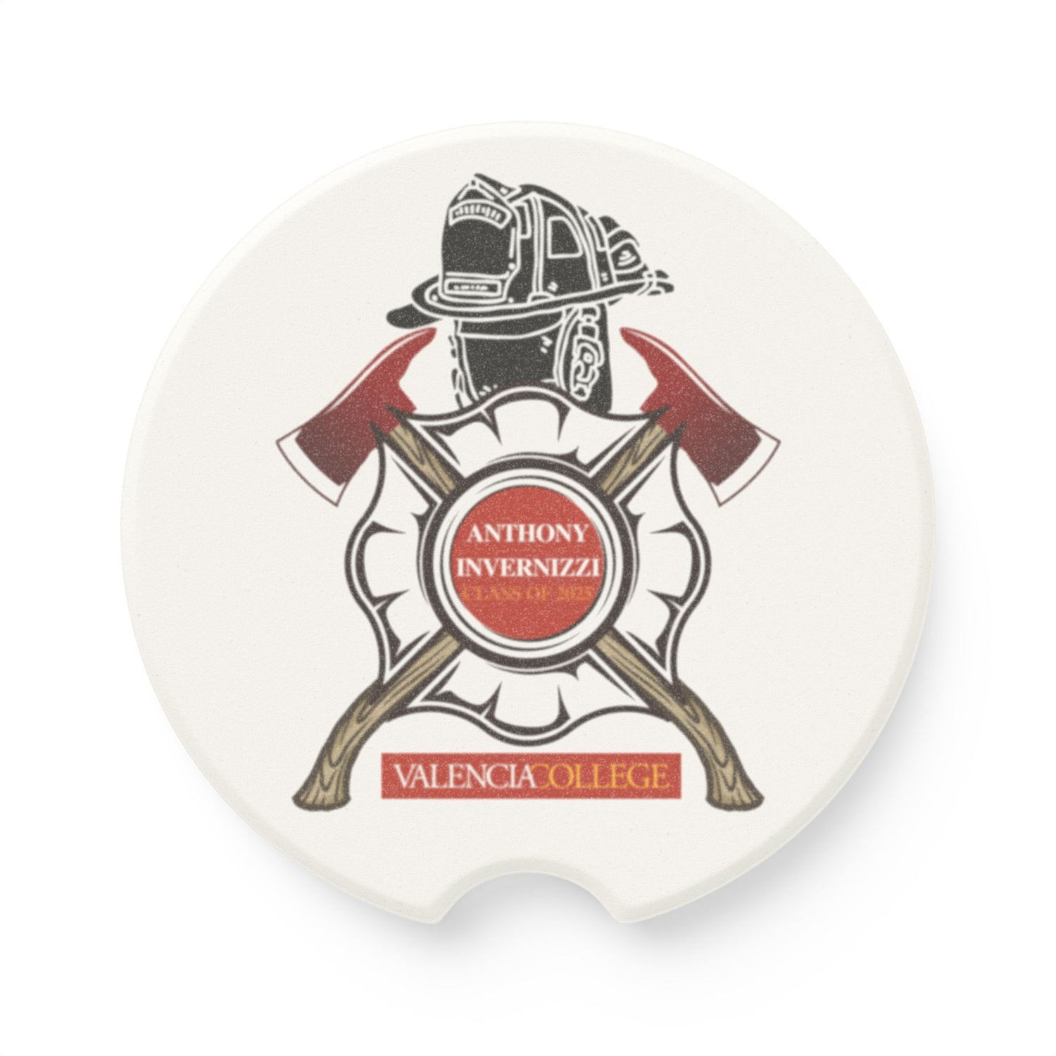 Valencia College Fire Rescue Car Coasters - Personalizable