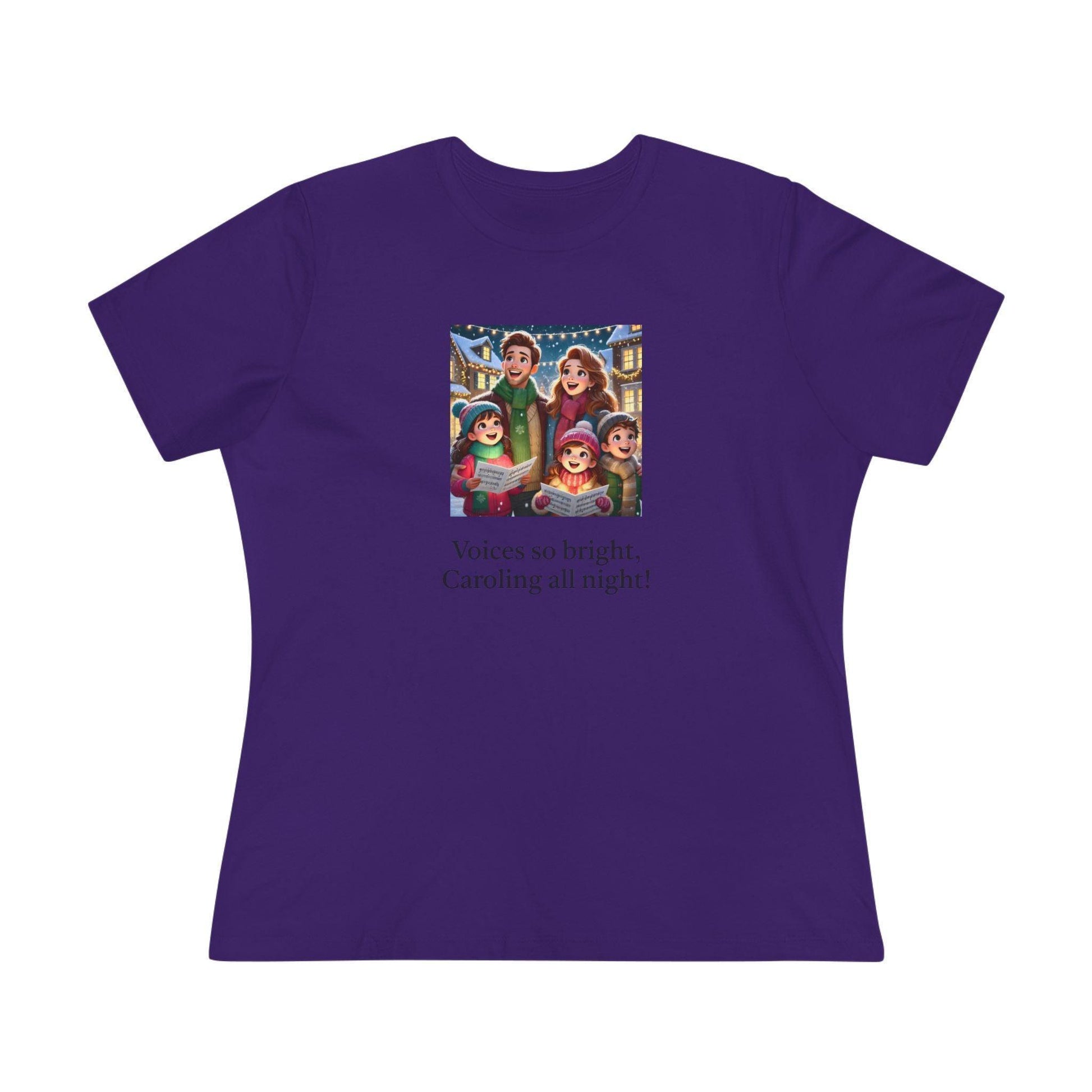 Voices so bright, Caroling all night! - Women's Softstyle Tee - Whippie's