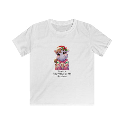 I Want a Hippopotamus for Christmas 🦛🎄 Girl Hippo - Kids' Tee! 🎁✨ - Whippie's