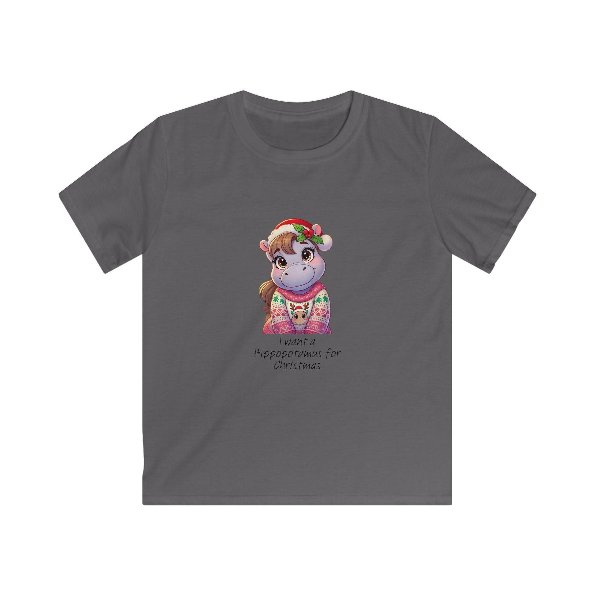 I Want a Hippopotamus for Christmas 🦛🎄 Girl Hippo - Kids' Tee! 🎁✨ - Whippie's