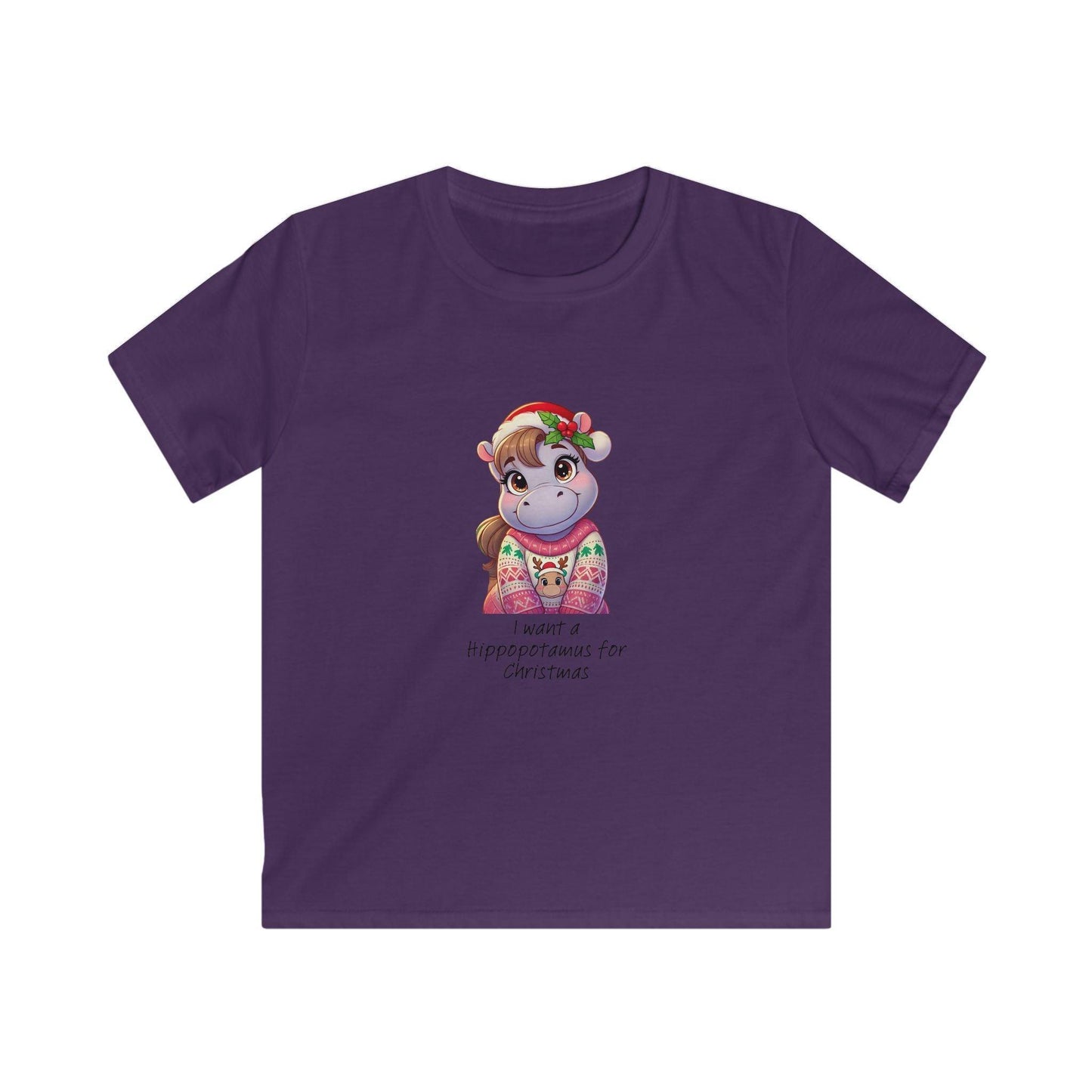 I Want a Hippopotamus for Christmas 🦛🎄 Girl Hippo - Kids' Tee! 🎁✨ - Whippie's