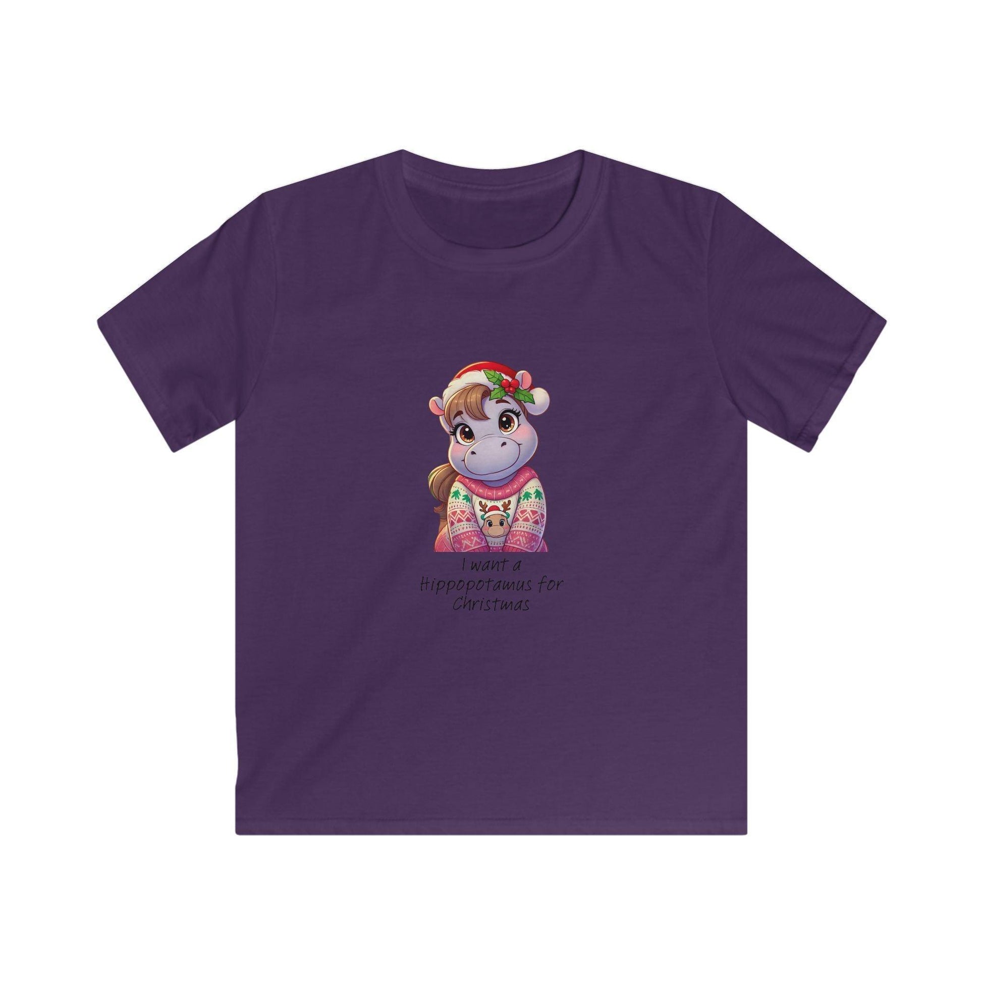 I Want a Hippopotamus for Christmas 🦛🎄 Girl Hippo - Kids' Tee! 🎁✨ - Whippie's