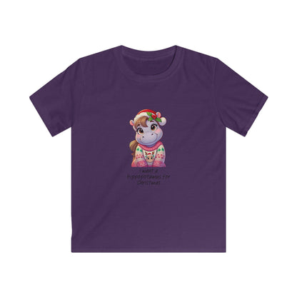 I Want a Hippopotamus for Christmas 🦛🎄 Girl Hippo - Kids' Tee! 🎁✨ - Whippie's