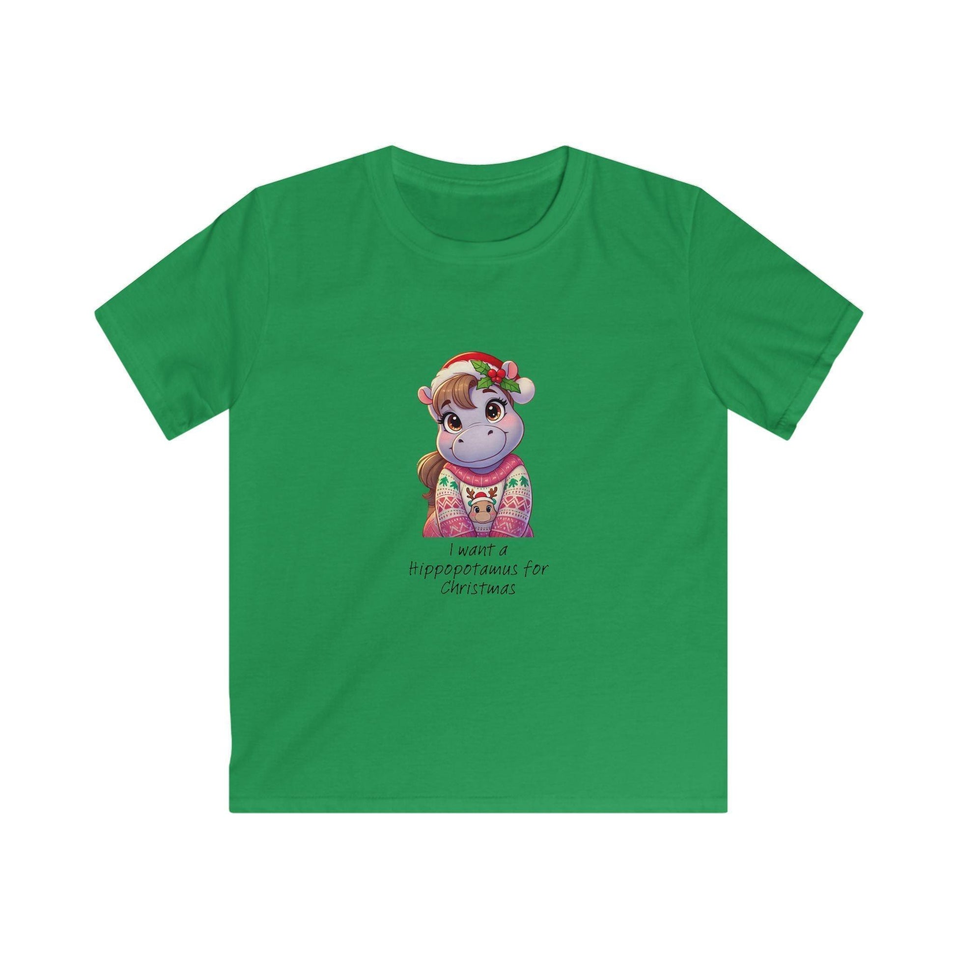 I Want a Hippopotamus for Christmas 🦛🎄 Girl Hippo - Kids' Tee! 🎁✨ - Whippie's