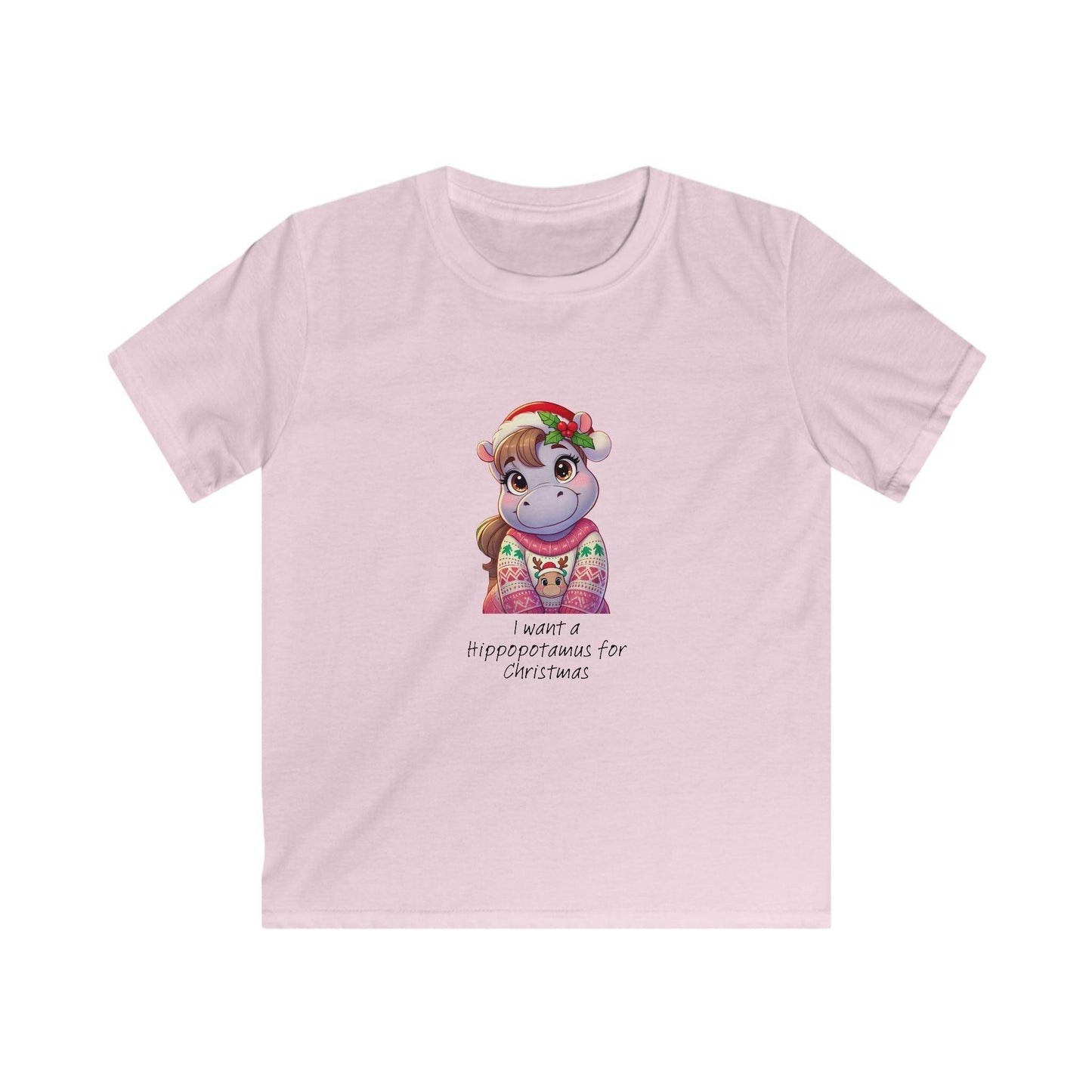 I Want a Hippopotamus for Christmas 🦛🎄 Girl Hippo - Kids' Tee! 🎁✨ - Whippie's