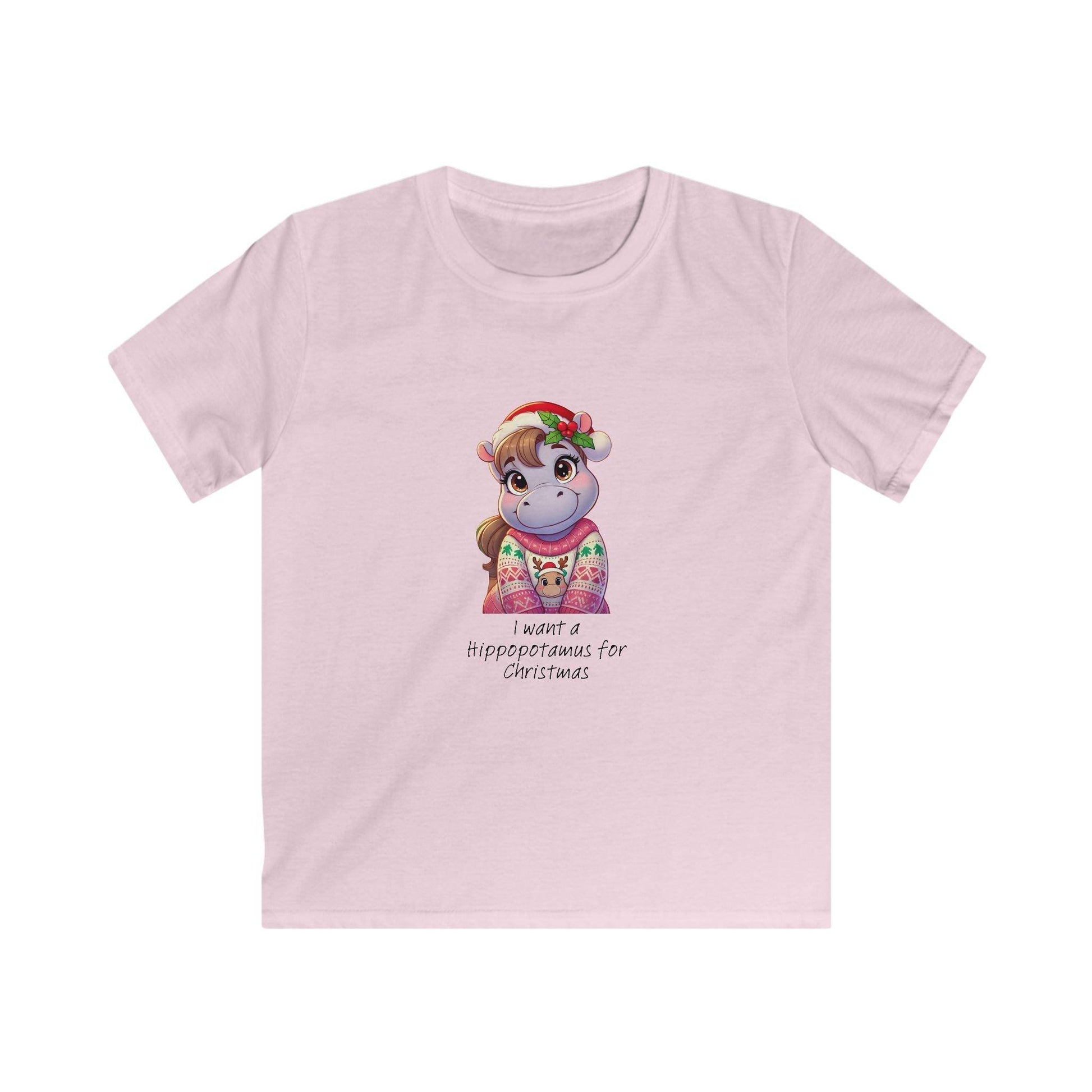 I Want a Hippopotamus for Christmas 🦛🎄 Girl Hippo - Kids' Tee! 🎁✨ - Whippie's