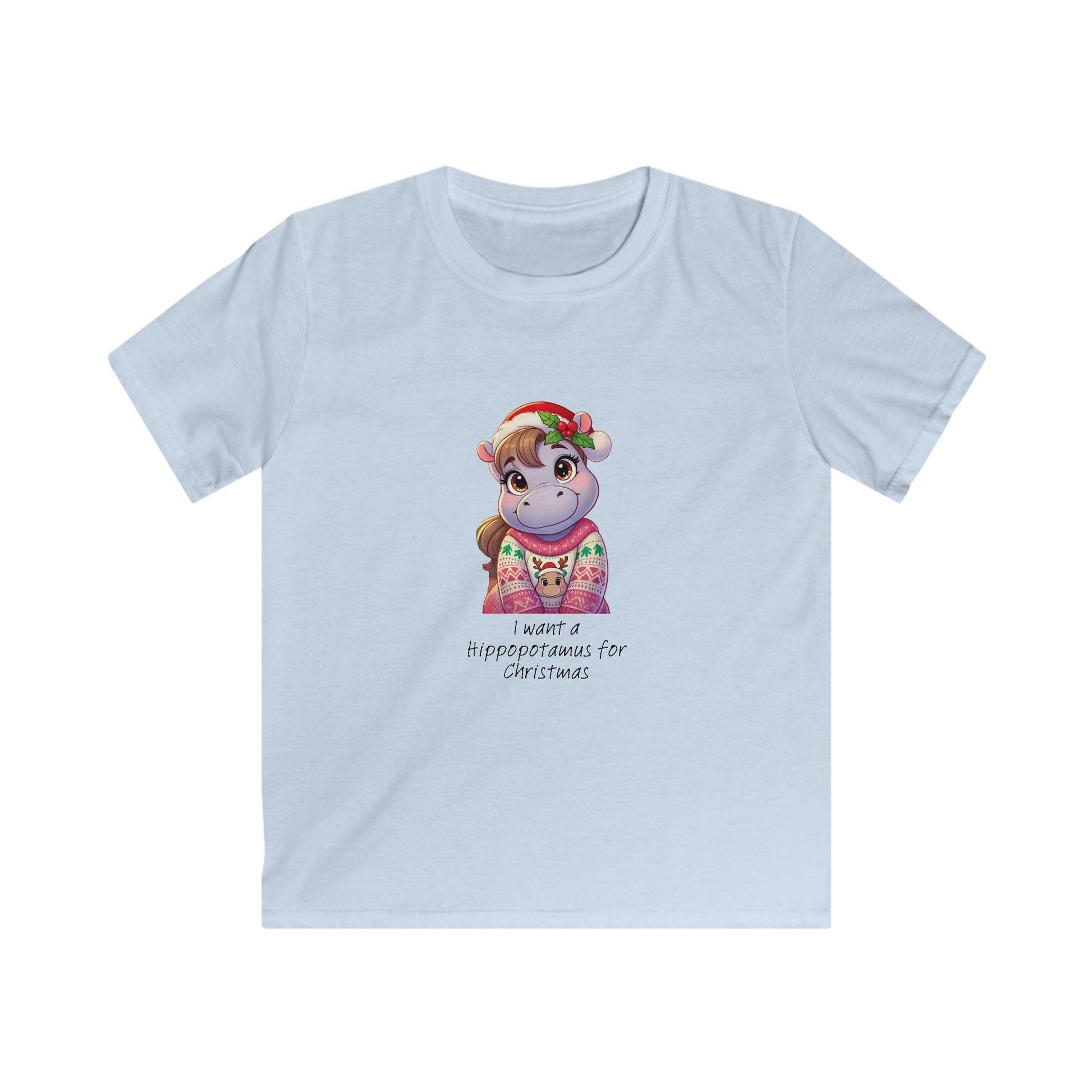 I Want a Hippopotamus for Christmas 🦛🎄 Girl Hippo - Kids' Tee! 🎁✨ - Whippie's