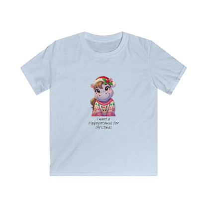 I Want a Hippopotamus for Christmas 🦛🎄 Girl Hippo - Kids' Tee! 🎁✨ - Whippie's