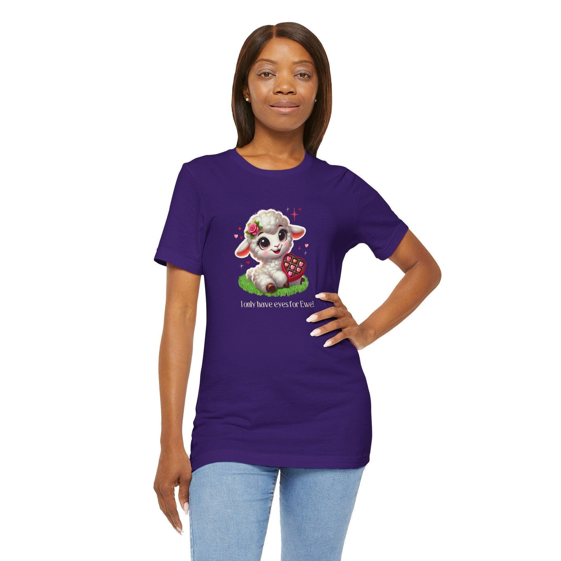 💖 I Only Have Eyes for Ewe! 🐑 Unisex Jersey Tee ✨ Spread the love this Valentine's Day! - Whippie's