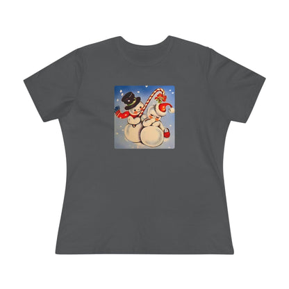 Snow Couple Mistletoe - Women's Softstyle Tee - Whippie's