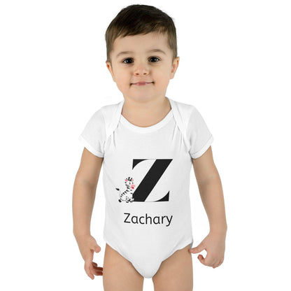 Alphabet Adventures: Letter Z - Zany Zebra Baby Onesie - Personalizable - Whippie's