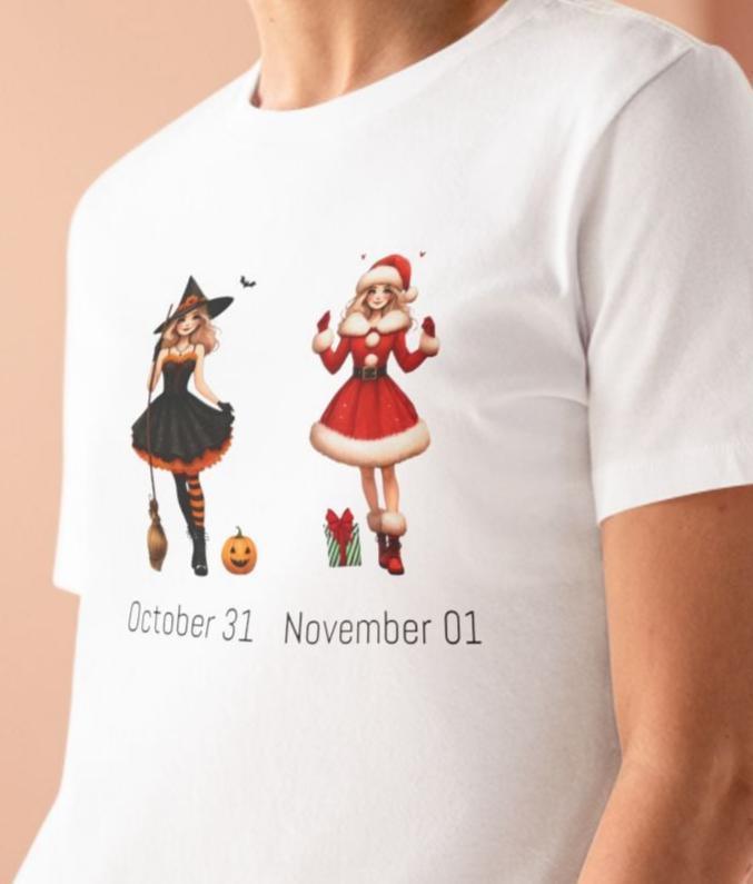 From Halloween to Holidays Women's Softstyle Tee 🎄🎃 - Whippie's