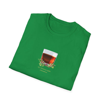 My Christmas Spirit is Bourbon 🥃🎄 - Unisex Softstyle T-shirt - Whippie's