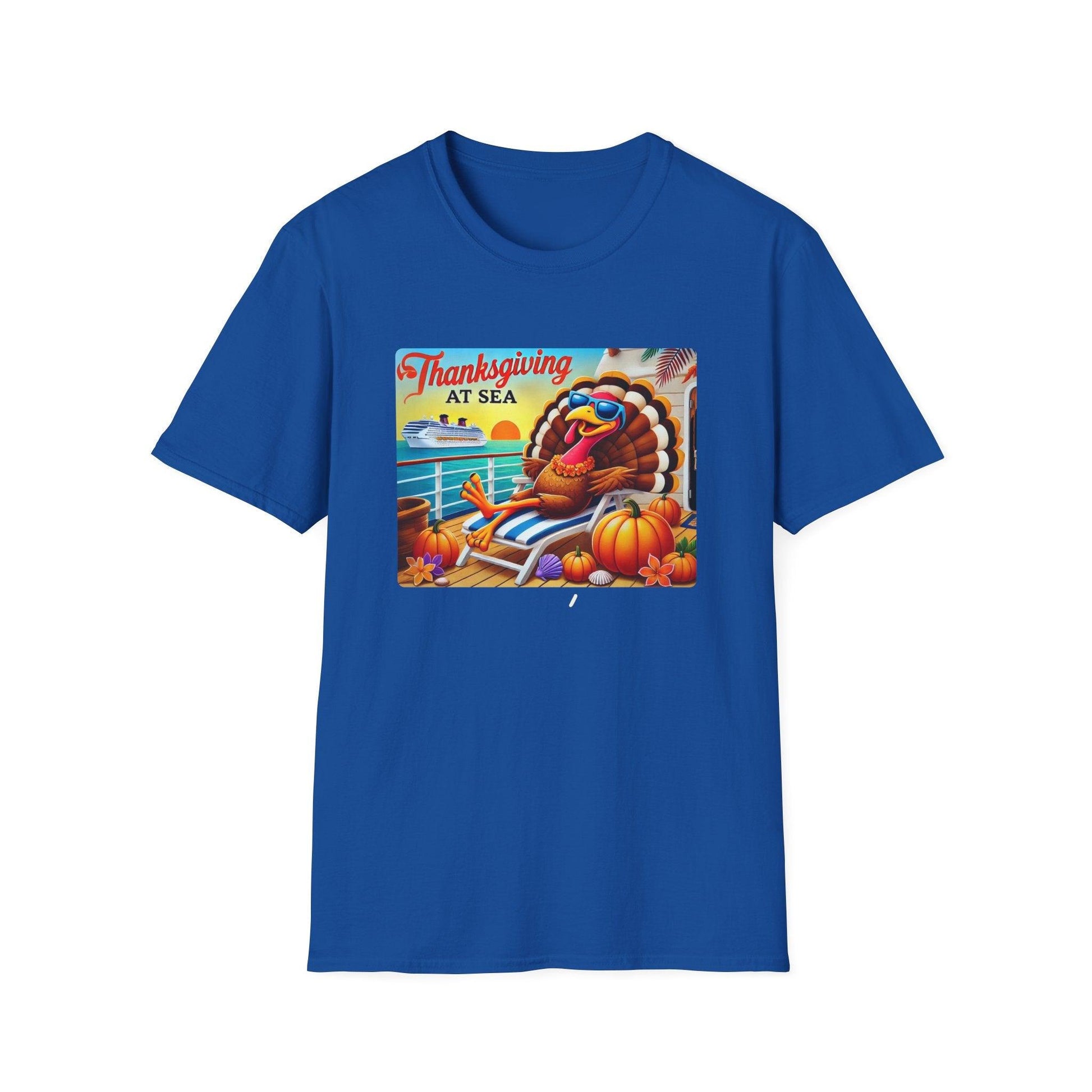 Turkey on Vacation - Gobble 'til You Wobble on the Open Seas! 🦃🚢 Unisex T-Shirt 🍂 - Whippie's