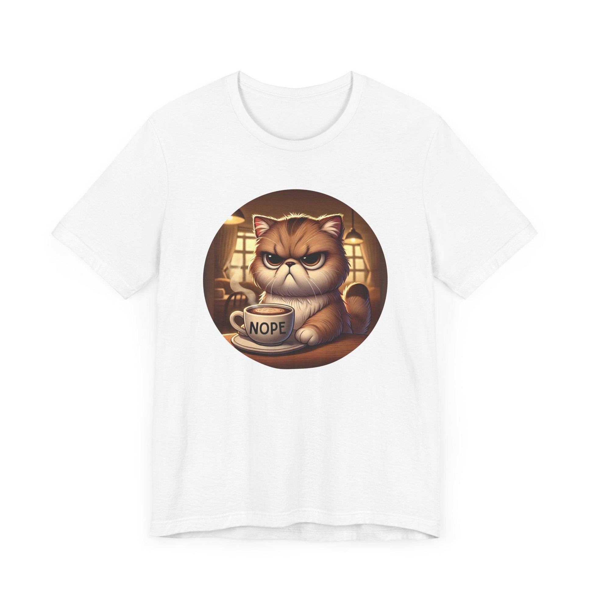 Grumpy Cat Cafe - Unisex Jersey Tee - 🐱☕ Nope, Not Today! ☕🐱 - Whippie's