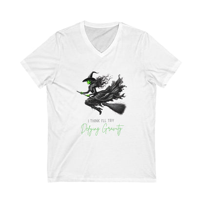 Wicked - I Think I'll Try Defying Gravity - V-neck T-shirt - Whippie's