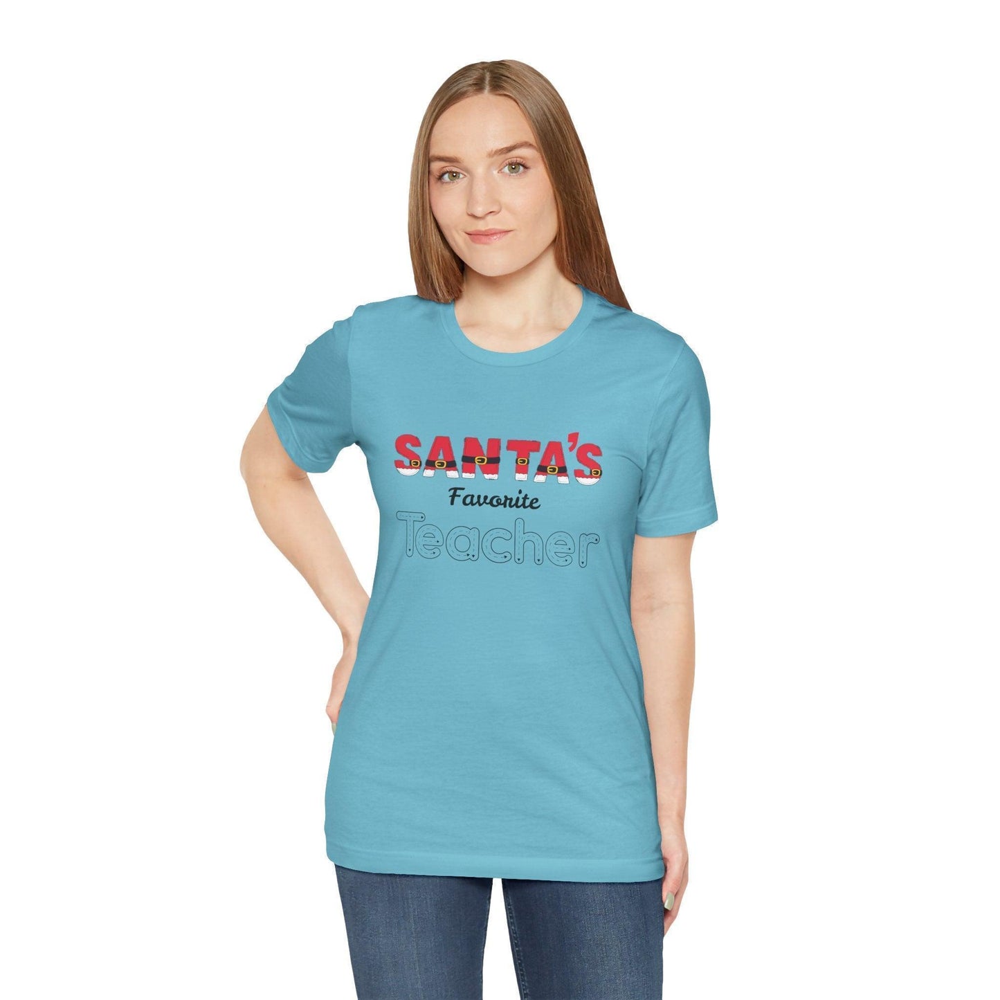 🎅 Santa's Favorite Teacher 🍎 Unisex Jersey Tee ✨ - Whippie's