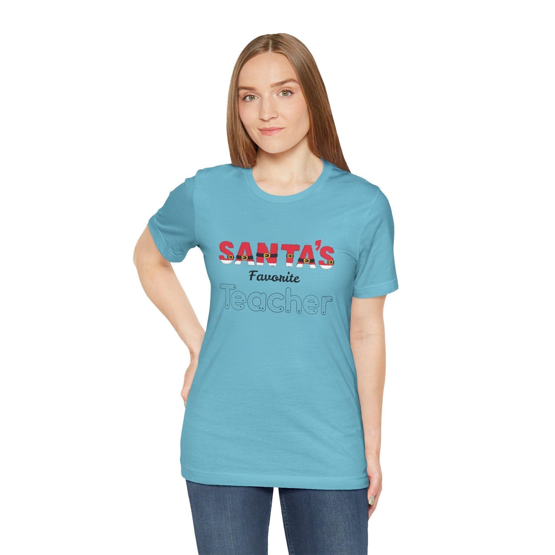 🎅 Santa's Favorite Teacher 🍎 Unisex Jersey Tee ✨ - Whippie's