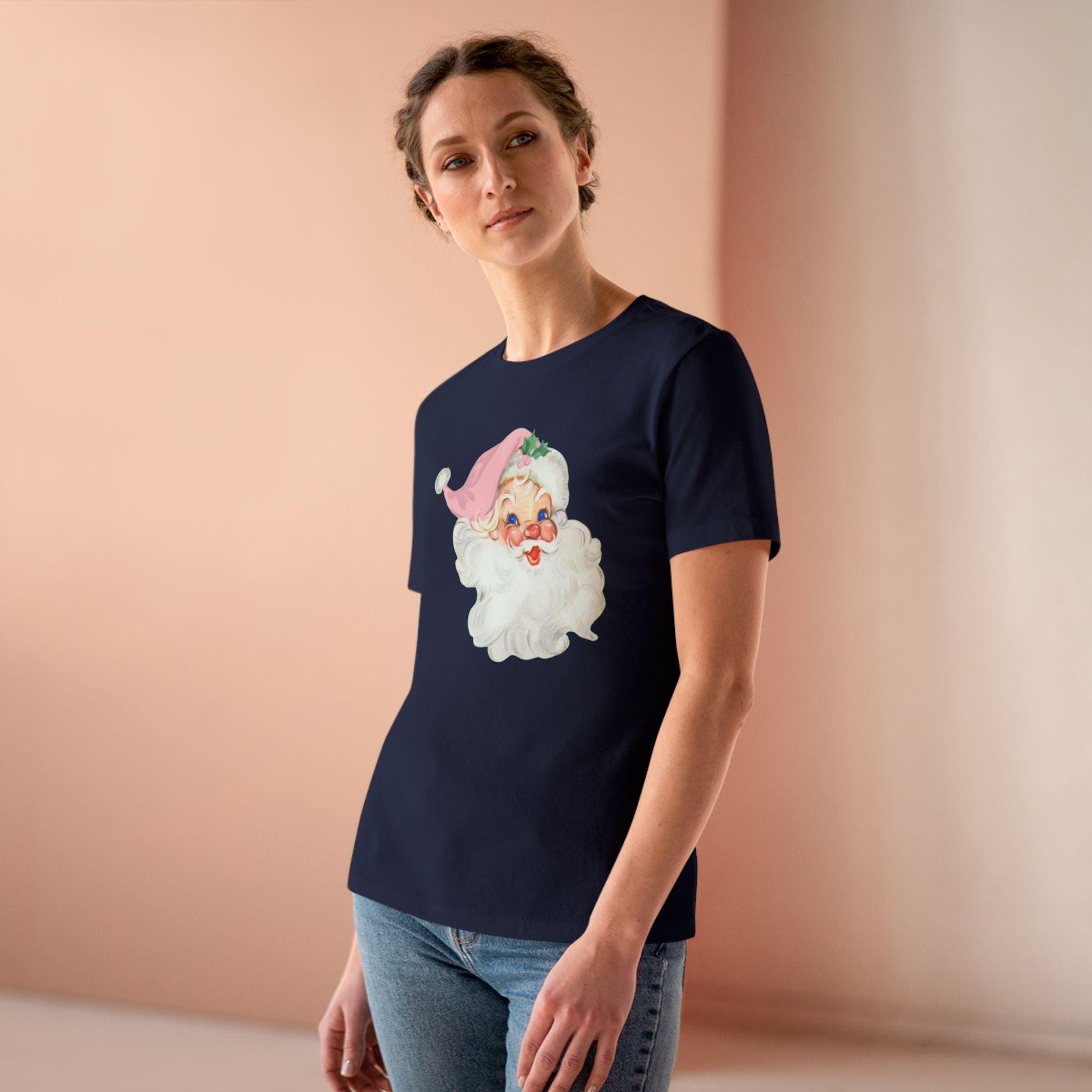 Blue-Eyed Santa Tee - Santa's Got the Blues (and We Love It!) 💙🎅 - Women's Softstyle Tee - Whippie's