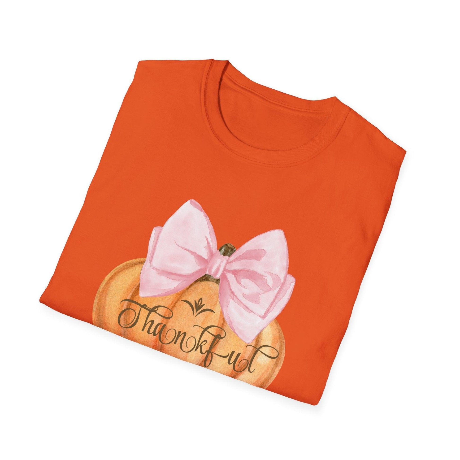 Thankful Pumpkin - A Heart Full of Gratitude! 🧡🎀 Unisex Tee - Whippie's