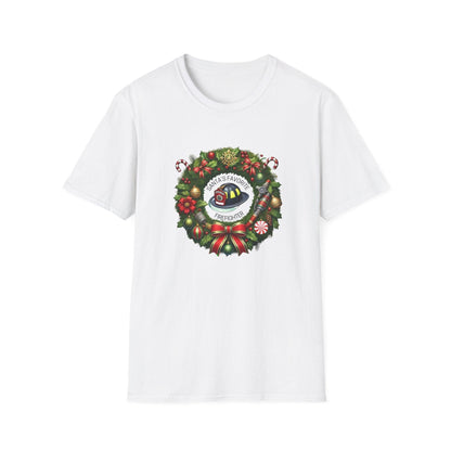 Santa's Favorite Firefighter - Wreath - Unisex Tee 🔥🎅 - Whippie's