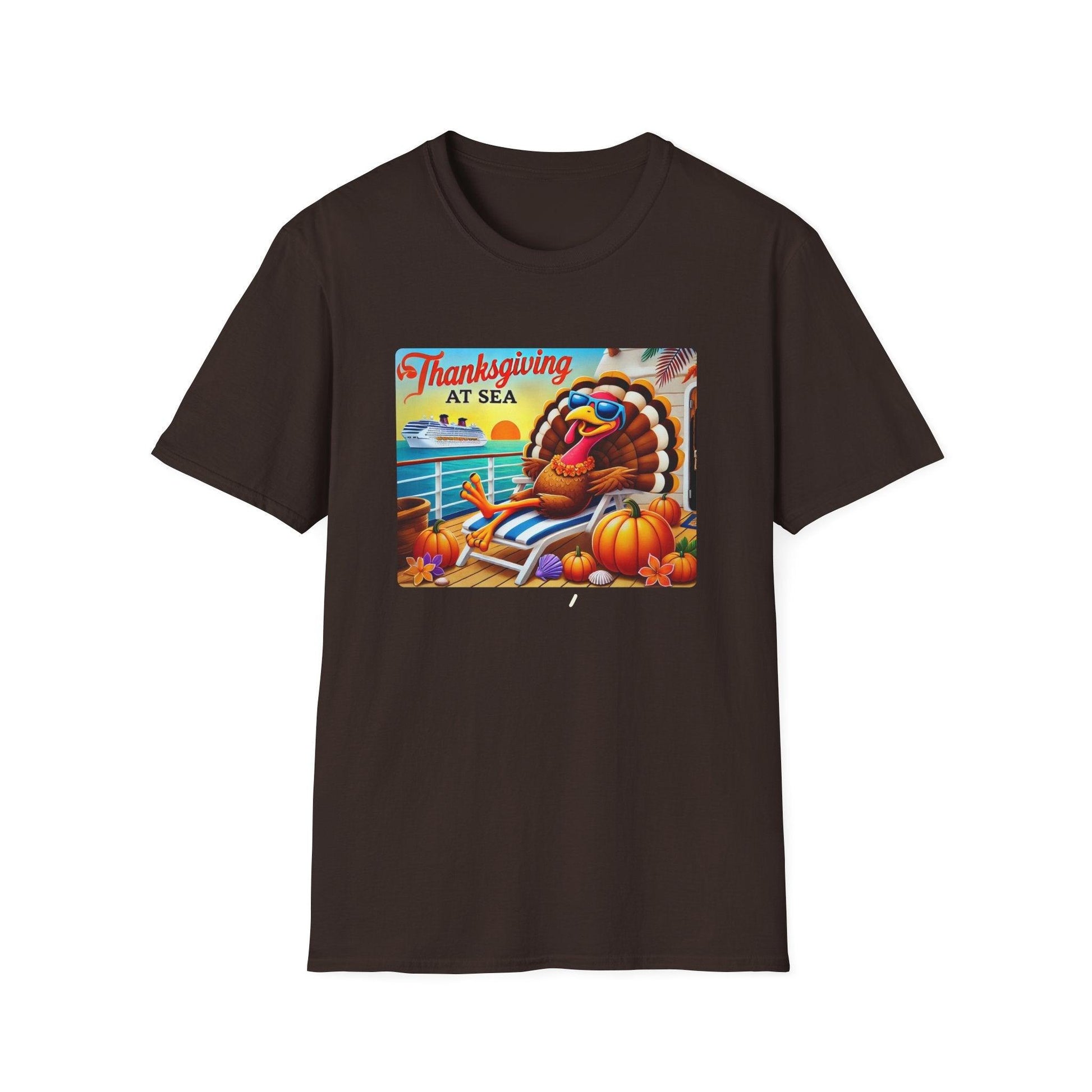 Turkey on Vacation - Gobble 'til You Wobble on the Open Seas! 🦃🚢 Unisex T-Shirt 🍂 - Whippie's