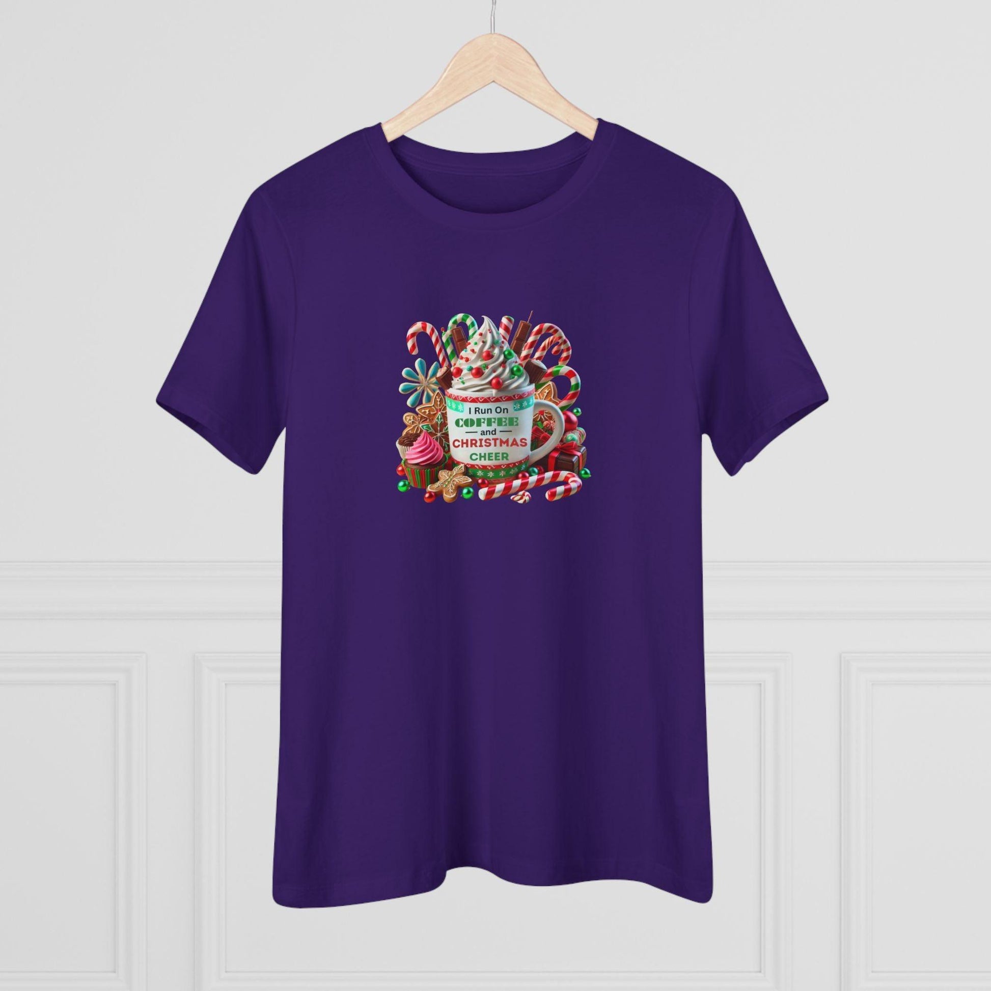 ☕🎄 I Run on Coffee & Christmas Cheer 🎁🌟 - Women's Softstyle Tee - Whippie's