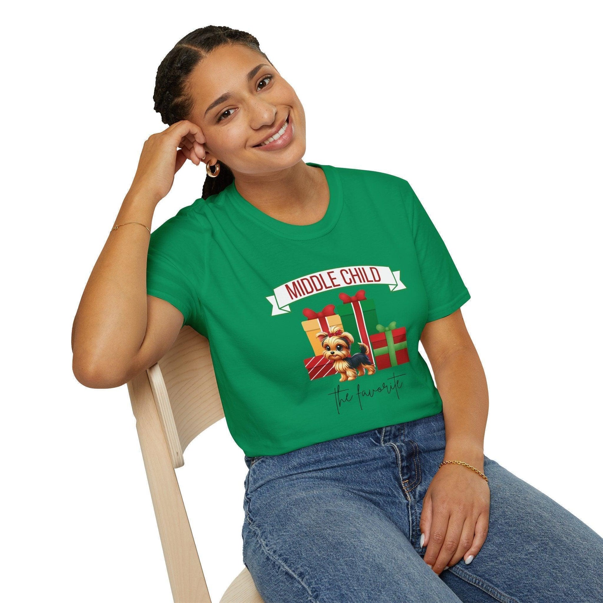 Middle Child, The Favorite 🎁🐶 Yorkie - Unisex Tee! 🎁👑 - Whippie's
