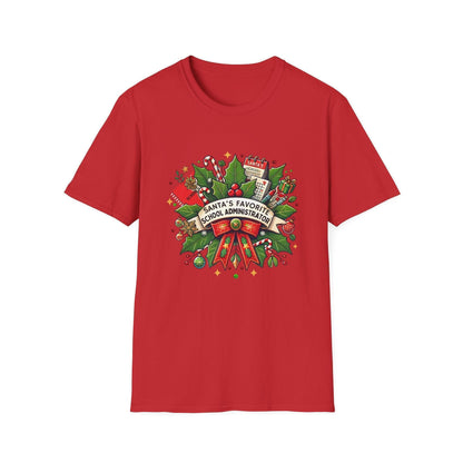 Santa's Favorite School Administrator Unisex Tee 🍎🎅 - Whippie's