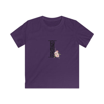 Floral Letters: Letter I - Kids Softstyle Tee - Whippie's