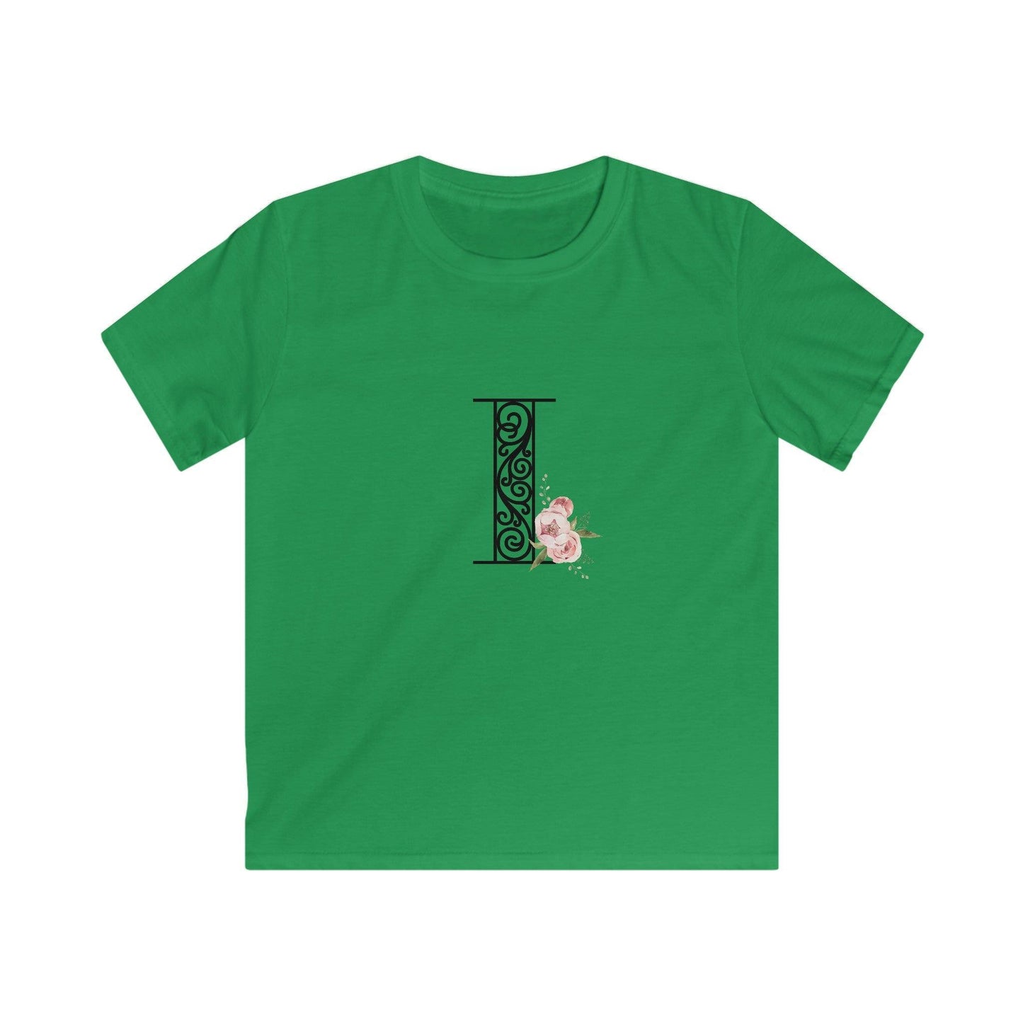 Floral Letters: Letter I - Kids Softstyle Tee - Whippie's