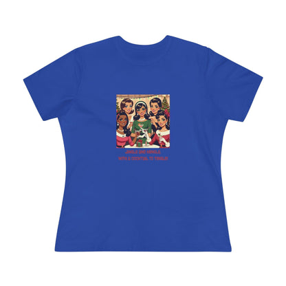 Holiday Friends Sipping Cocktails - Women's Softstyle Tee - Whippie's