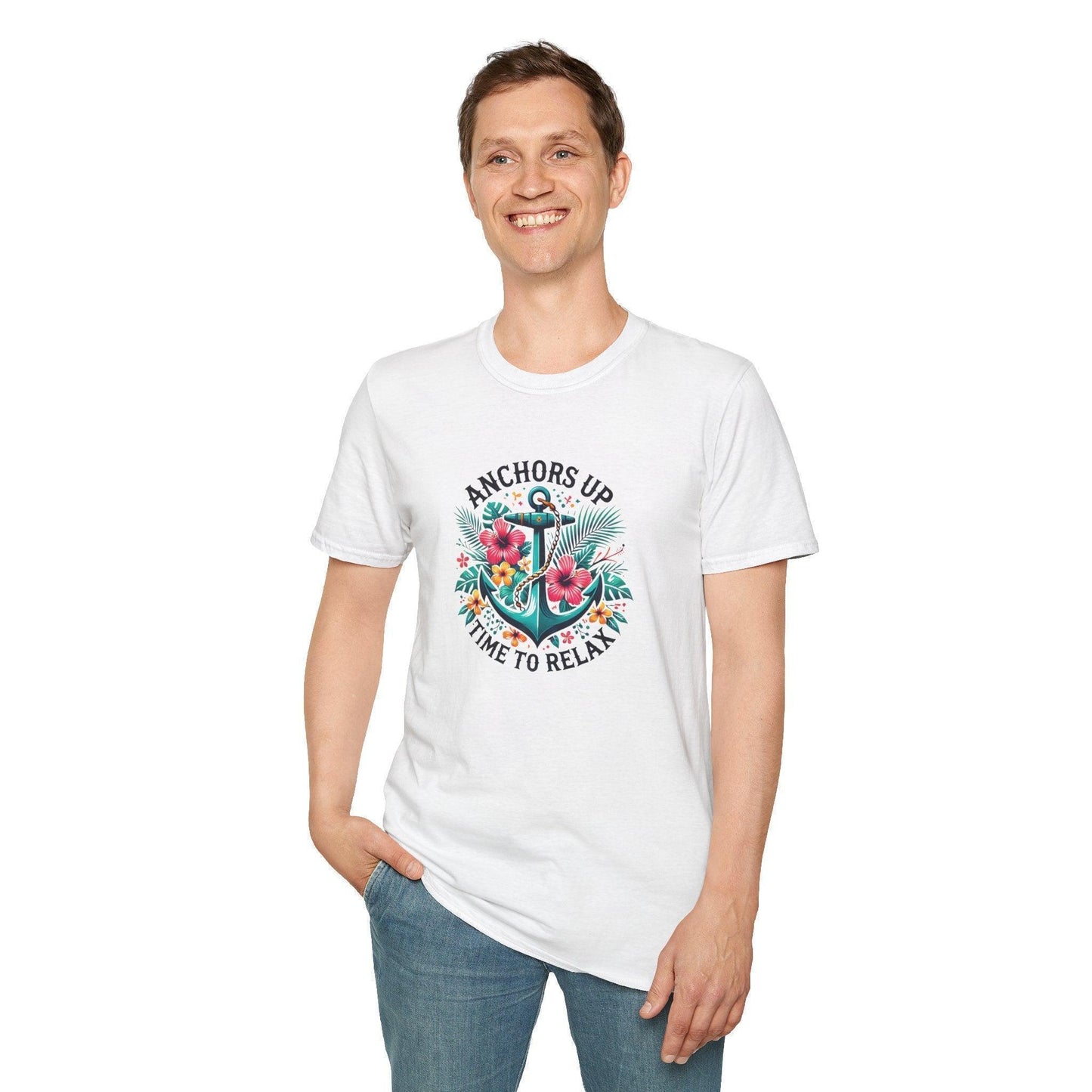 Anchors Up - Time to Relax - Unisex Tee! 🌺⚓️ - Whippie's