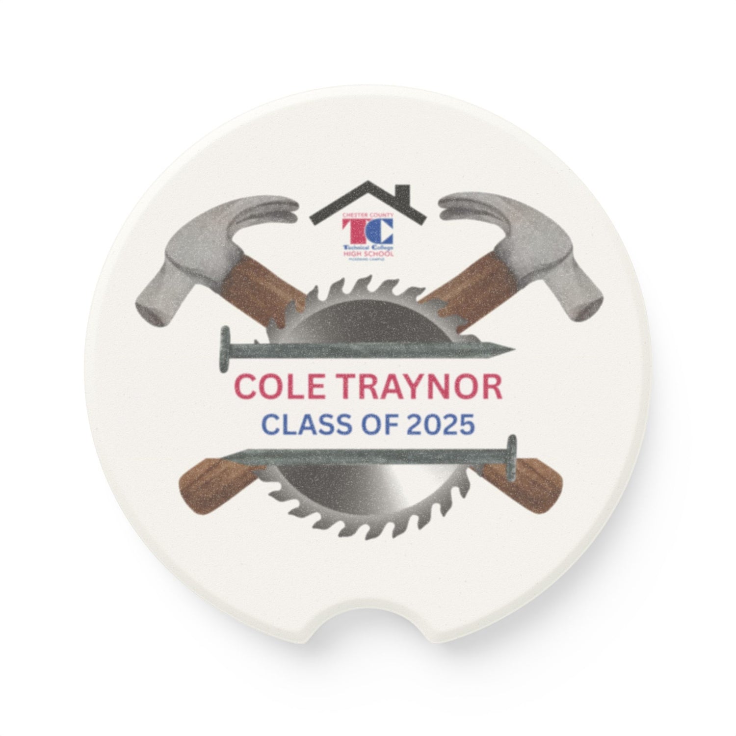 Technical HS Graduation Car Coaster - Personalizable