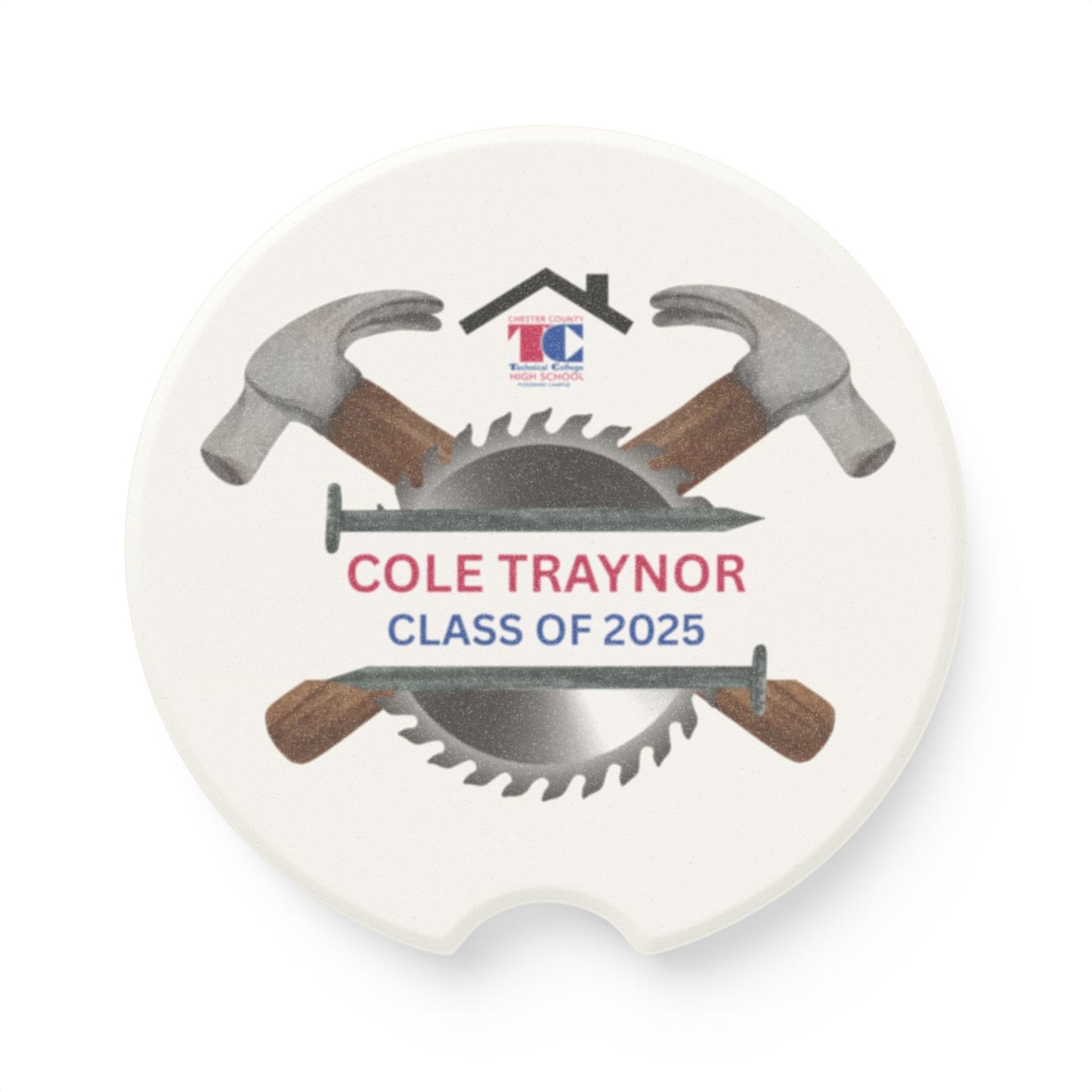 Technical HS Graduation Car Coaster - Personalizable