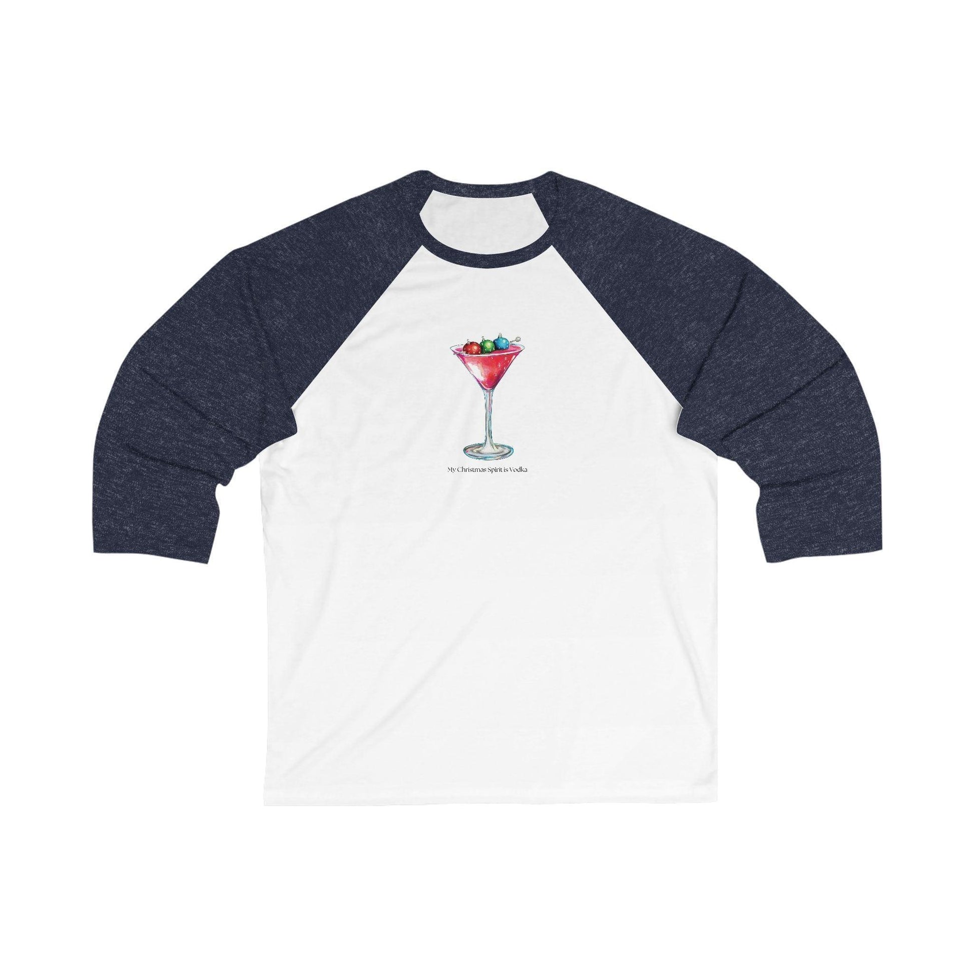 My Christmas Spirit is Vodka 🍸🎄 - Unisex 3/4 Sleeve T-shirt - Whippie's
