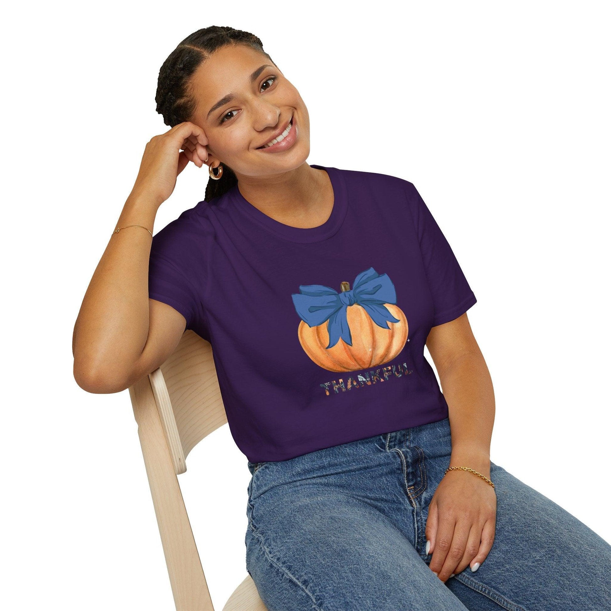 Thankful Pumpkin Tee - A Heart Full of Gratitude! 🧡💙 Unisex Tee - Whippie's