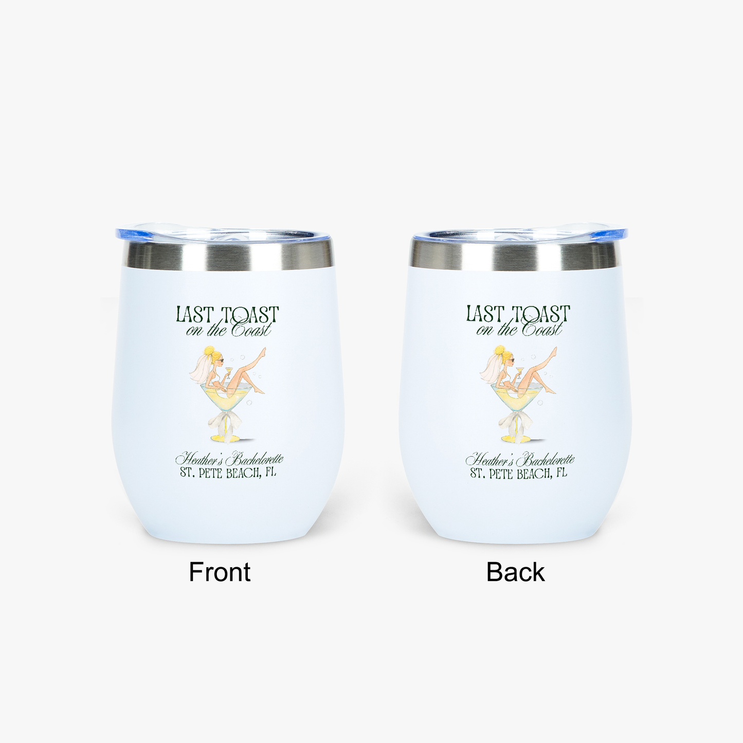 Last Toast on the Coast 12oz Insulated Wine Tumbler - Personalizable - FREE Shipping!